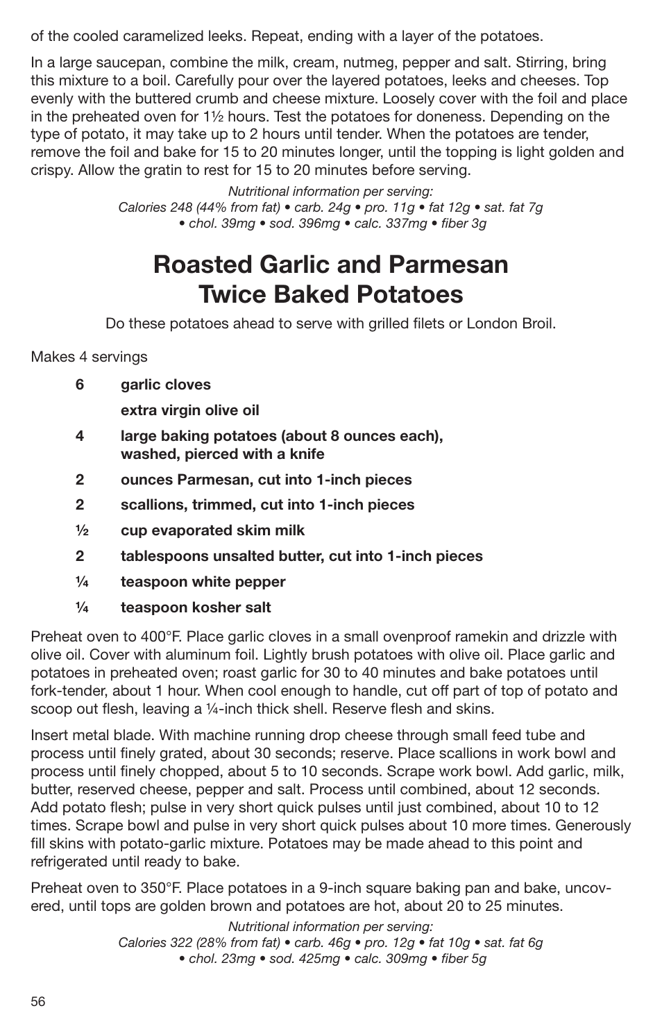 Roasted garlic and parmesan twice baked potatoes | Cuisinart DLC-2009CHB User Manual | Page 56 / 73