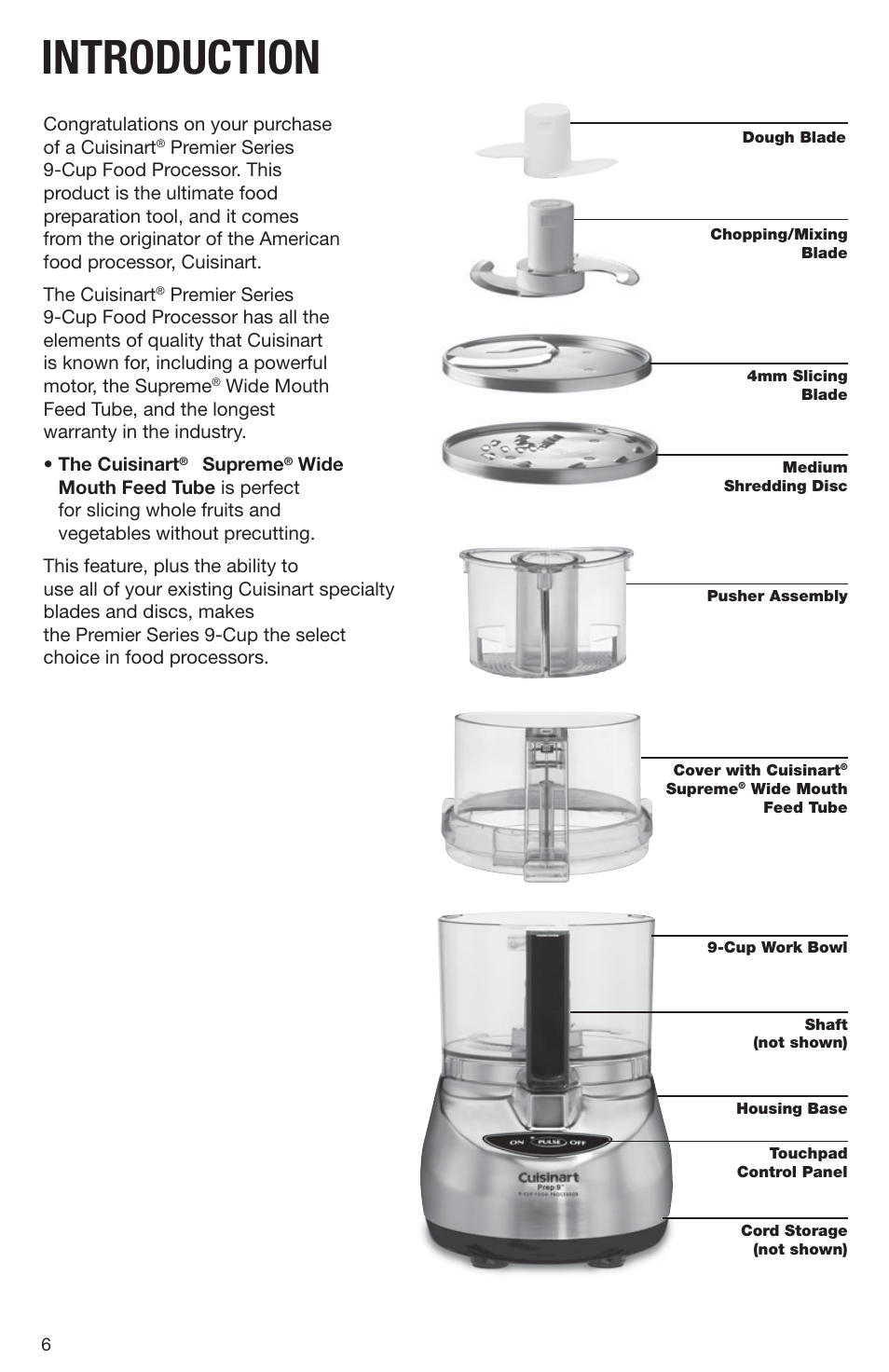 Introduction | Cuisinart DLC-2009CHB User Manual | Page 6 / 73