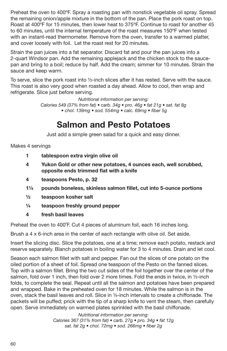 Salmon and pesto potatoes | Cuisinart DLC-2009CHB User Manual | Page 60 / 73