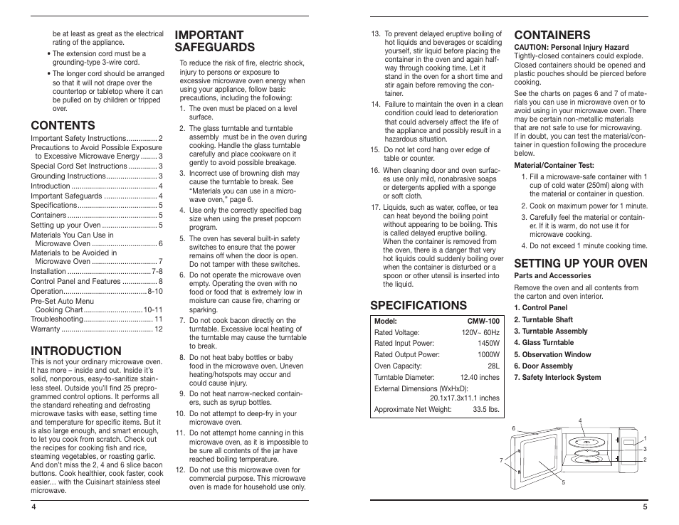 Cuisinart CMW-100 User Manual | Page 3 / 7