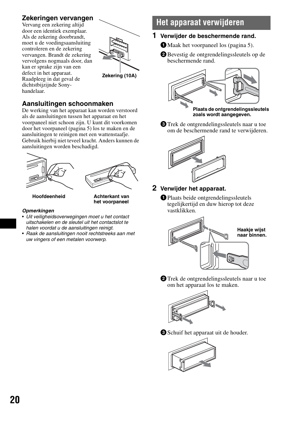 Het apparaat verwijderen | Sony CDX-GT50UI User Manual | Page 116 / 148