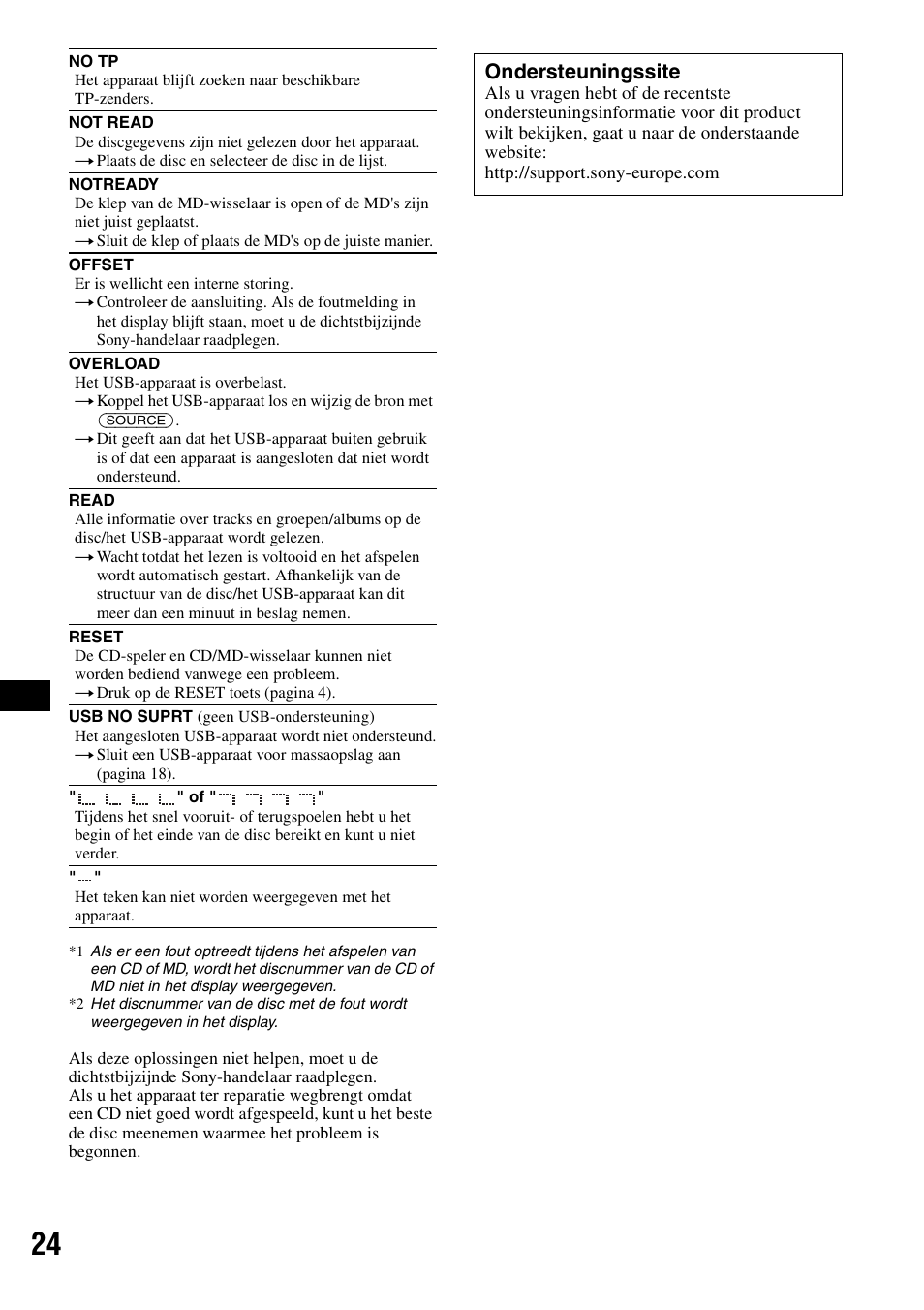 Ondersteuningssite | Sony CDX-GT50UI User Manual | Page 120 / 148