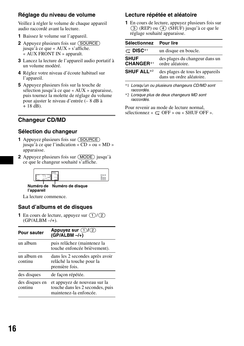 Changeur cd/md | Sony CDX-GT50UI User Manual | Page 64 / 148