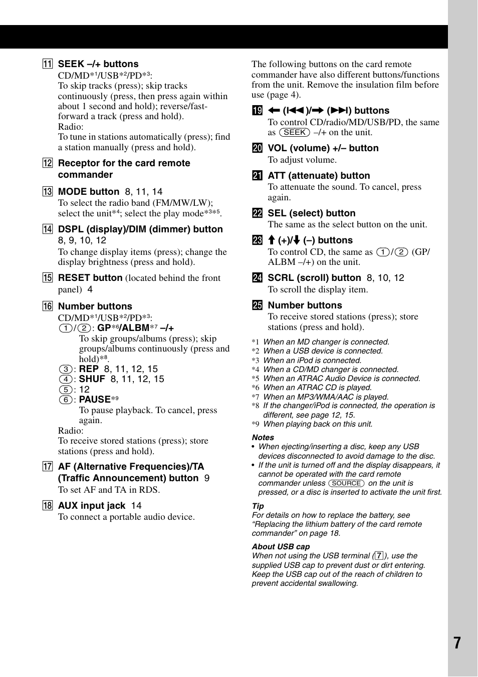 Sony CDX-GT50UI User Manual | Page 7 / 148