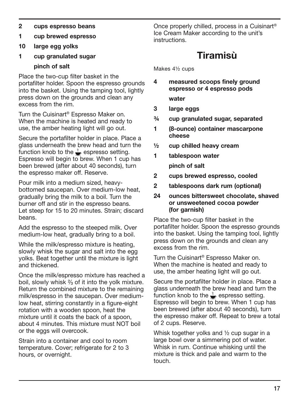 Tiramisù | Cuisinart EM-100 User Manual | Page 17 / 20
