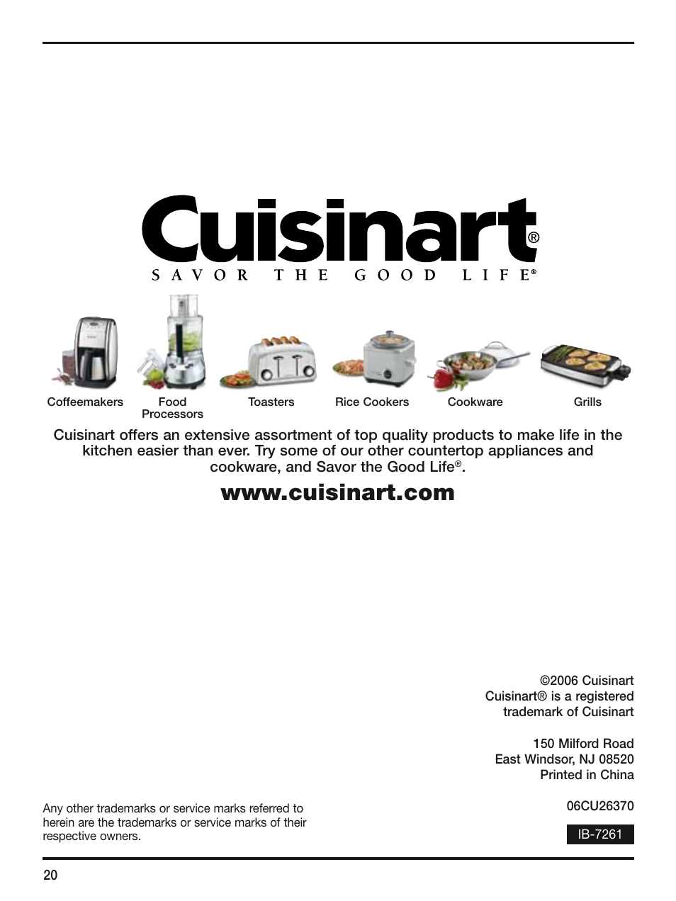Cuisinart EM-100 User Manual | Page 20 / 20