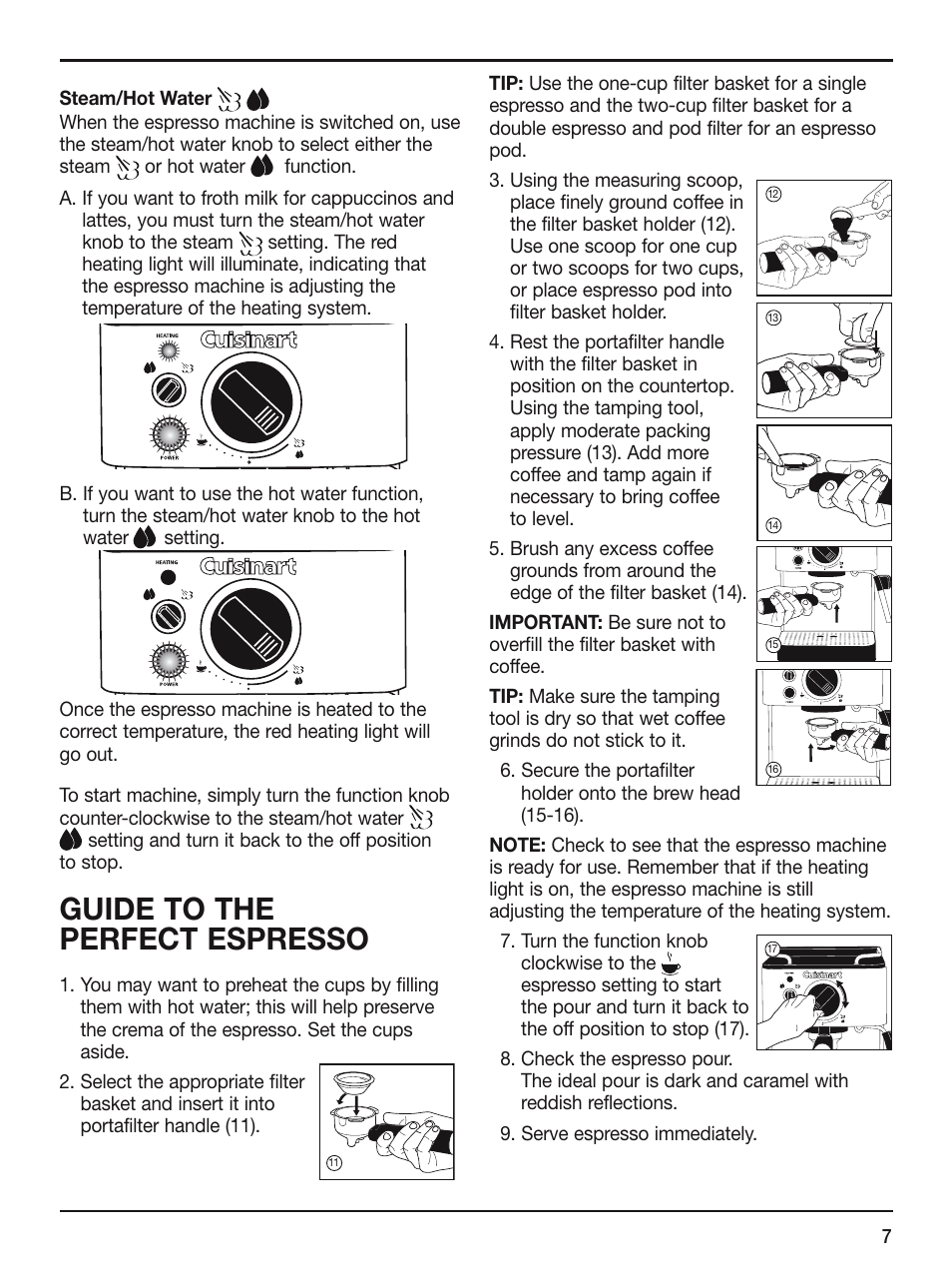 Guide to the perfect espresso | Cuisinart EM-100 User Manual | Page 7 / 20