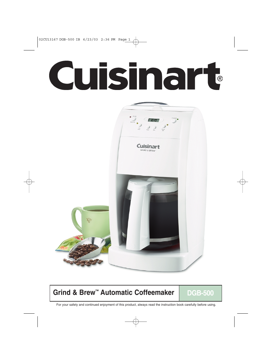 Cuisinart DGB-500 User Manual | 15 pages