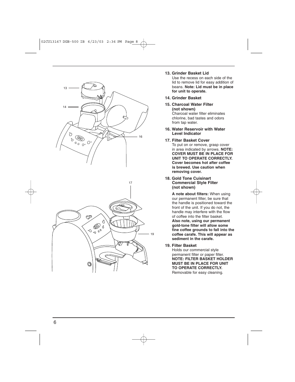 Cuisinart DGB-500 User Manual | Page 7 / 15