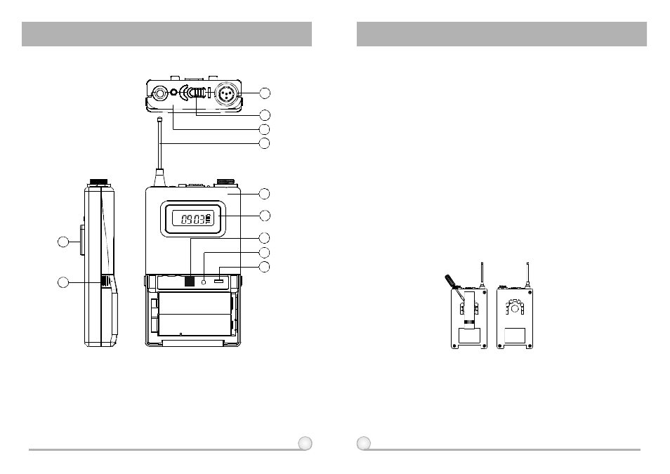 Belt pack transmitter | MIPRO act707d(2ce150)b User Manual | Page 11 / 13