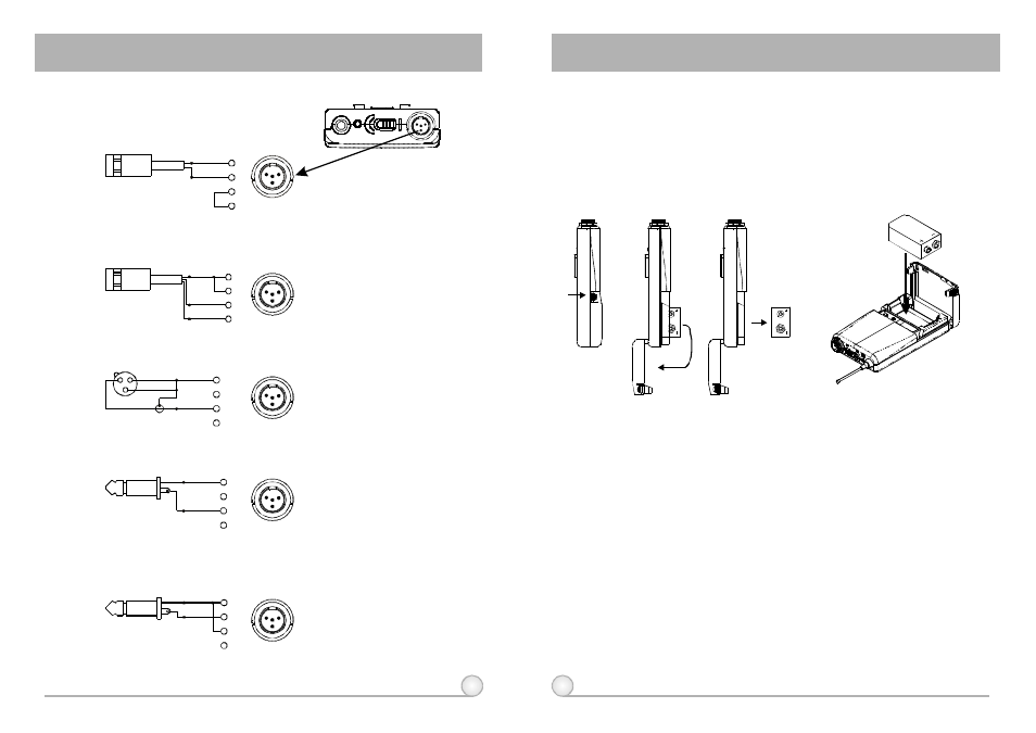 Belt pack transmitter, Af 4-pin input connection methods, Battery installation | Cautions, Fig.4) (fig.3) | MIPRO act707se_ii(2ce158)c User Manual | Page 9 / 9