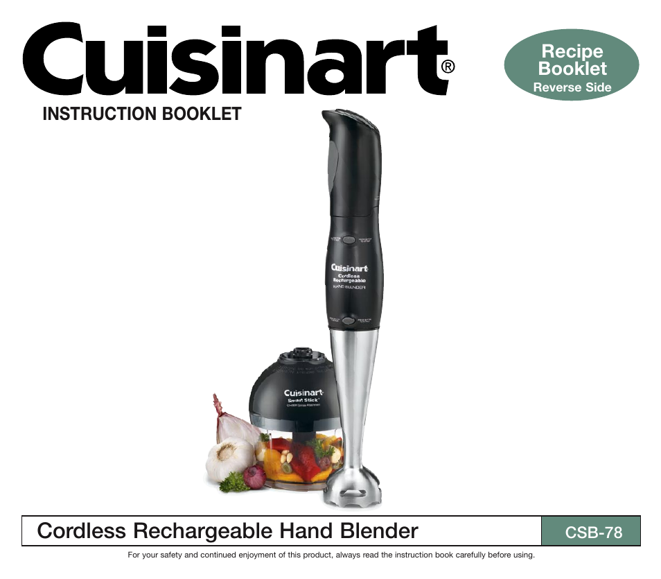 Cuisinart CSB-78 User Manual | 13 pages