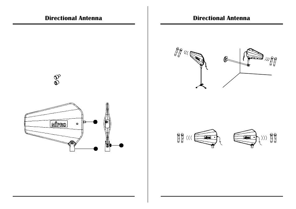 Directional antenna | MIPRO at90t(2ce215) User Manual | Page 2 / 2