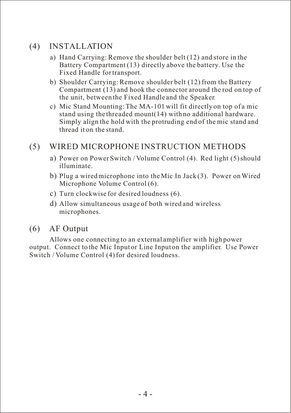 MIPRO ma101 User Manual | Page 7 / 15