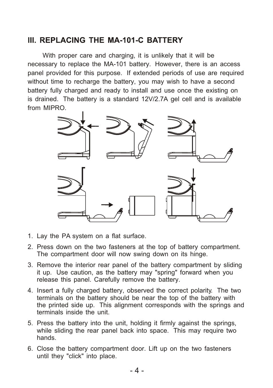 MIPRO ma101c User Manual | Page 7 / 11