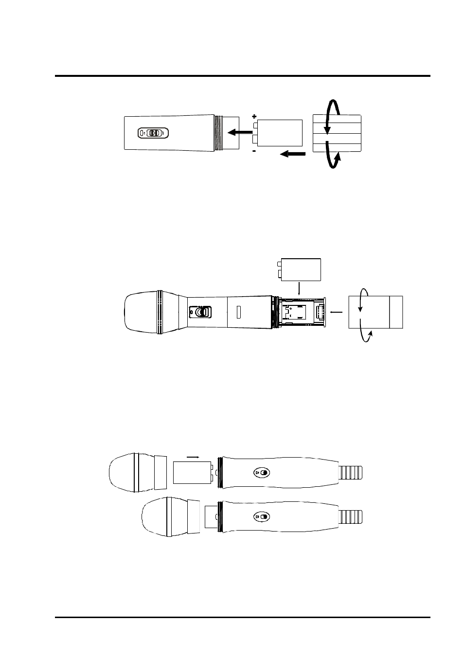 Handheld wireless microphone, Battery insertion | MIPRO ma705(2ce161) User Manual | Page 15 / 23