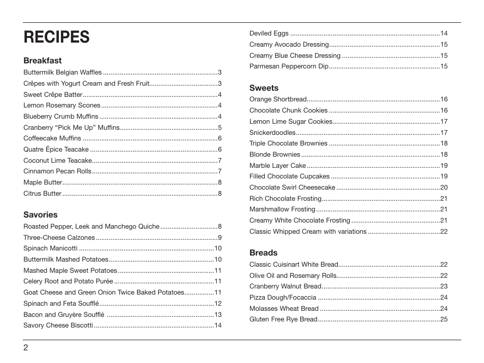 Recipes | Cuisinart Power Advantage HM-90S User Manual | Page 2 / 33