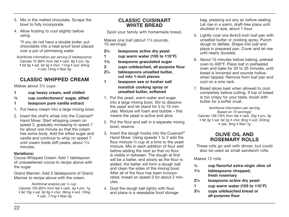 Cuisinart Power Advantage HM-90S User Manual | Page 22 / 33