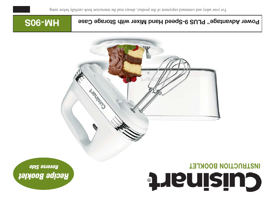 Hm-90s, Recipe booklet, Instruction booklet | Cuisinart Power Advantage HM-90S User Manual | Page 32 / 33