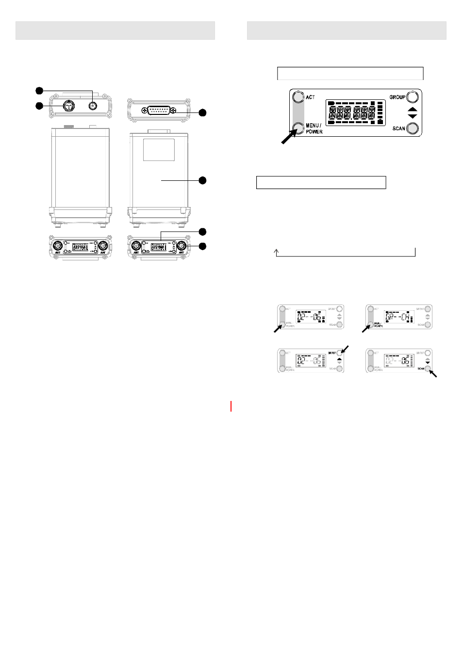 Professional eng receiver, Button names and operating instructions, Fig.1) | Gr--ch freq squelc af batt unlock | MIPRO mr90(2ce198) User Manual | Page 4 / 9