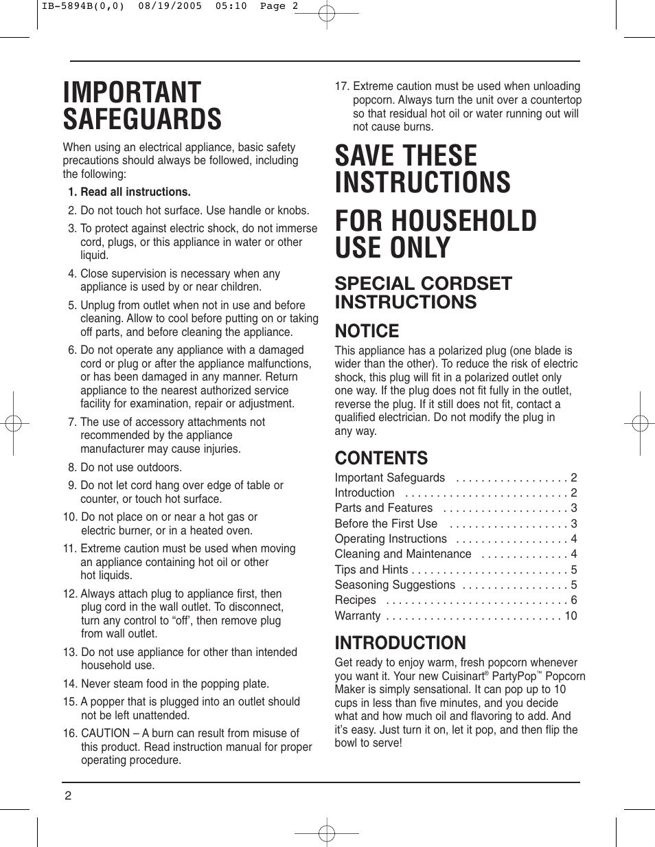 Cuisinart CPM-800 User Manual | Page 2 / 13