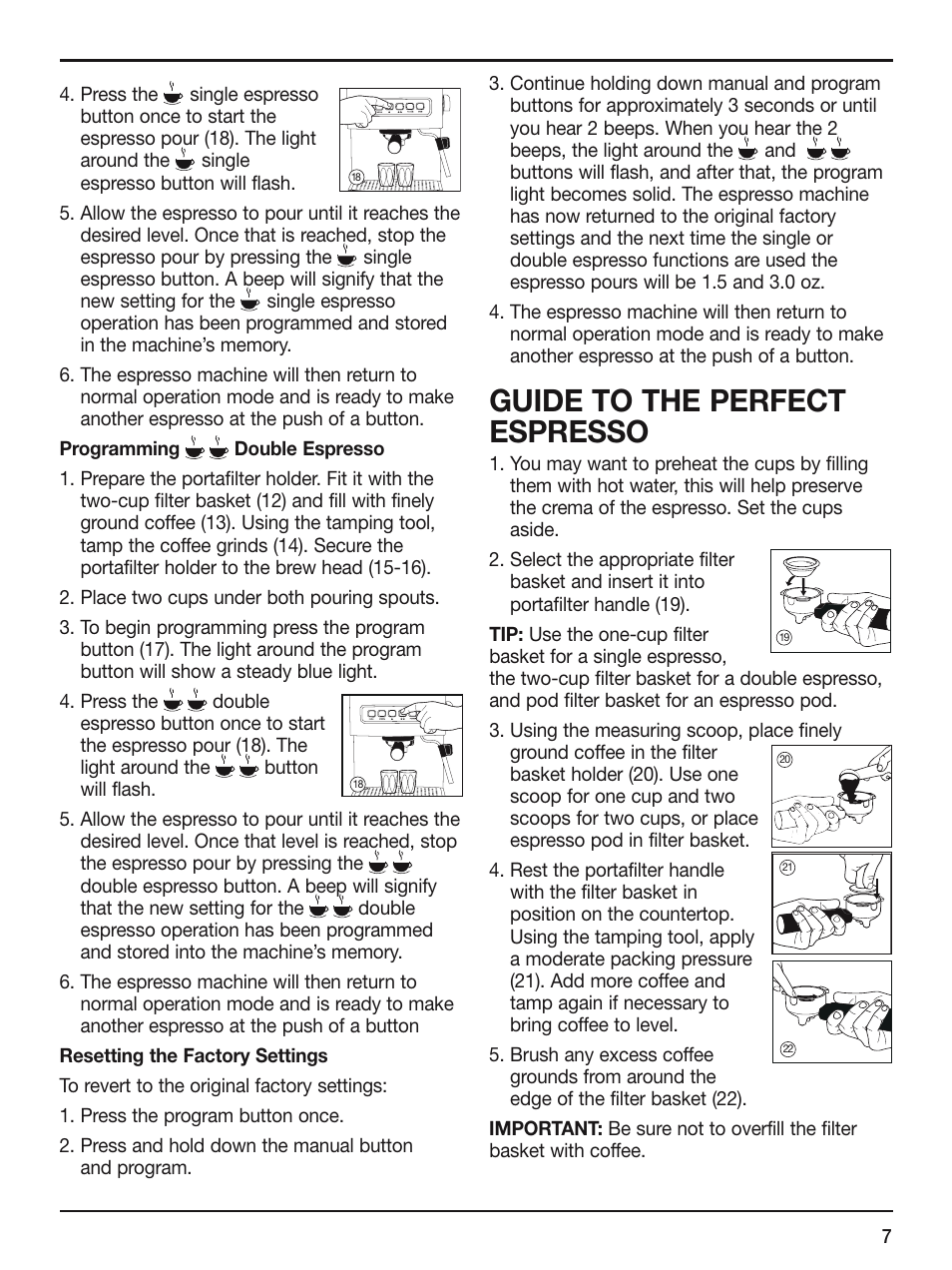 Guide to the perfect espresso | Cuisinart EM-200 User Manual | Page 7 / 20