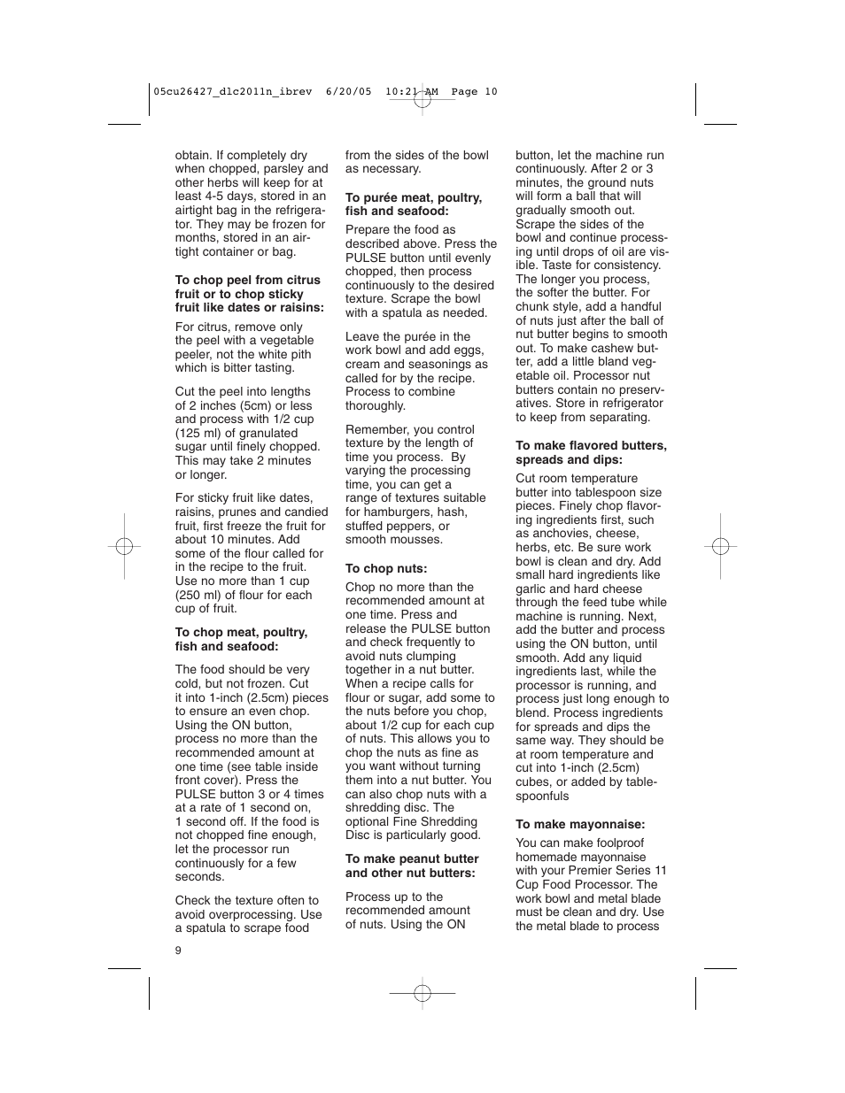Cuisinart DLC-2011N User Manual | Page 10 / 68