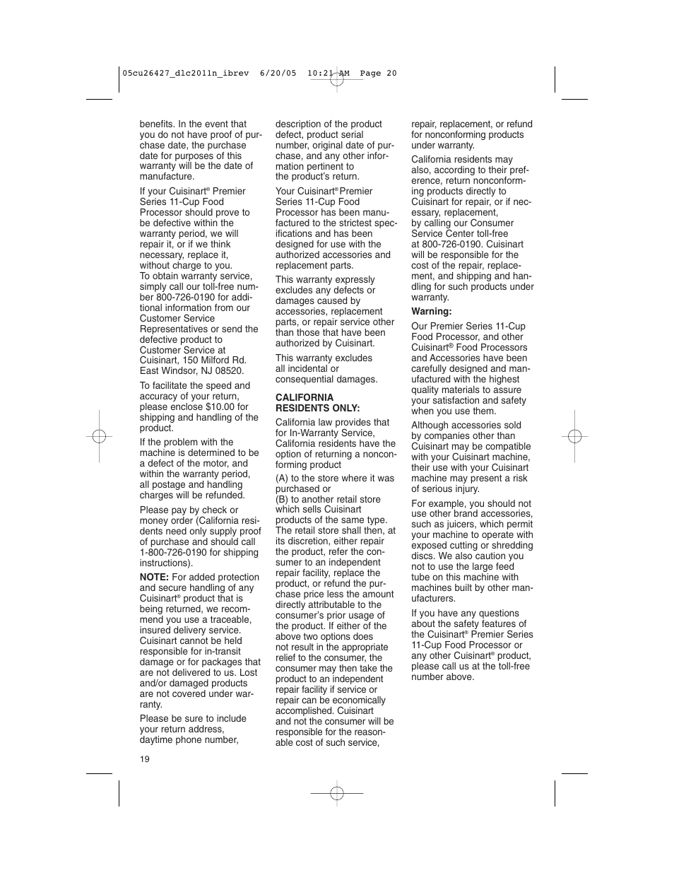 Cuisinart DLC-2011N User Manual | Page 20 / 68