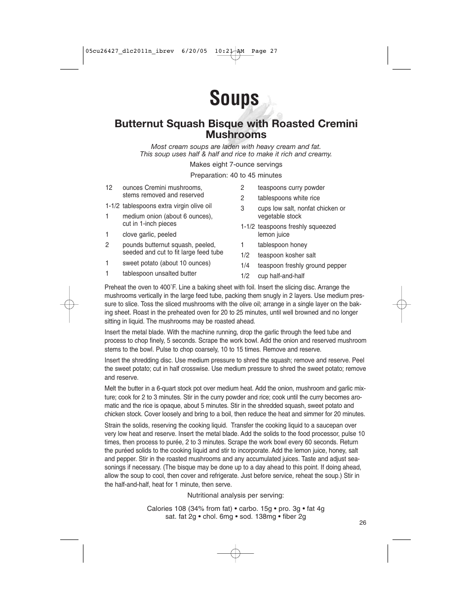 Soups | Cuisinart DLC-2011N User Manual | Page 27 / 68