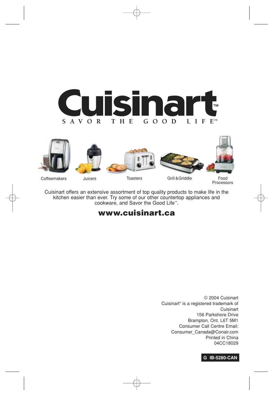 Cuisinart CGR-4C User Manual | Page 8 / 8