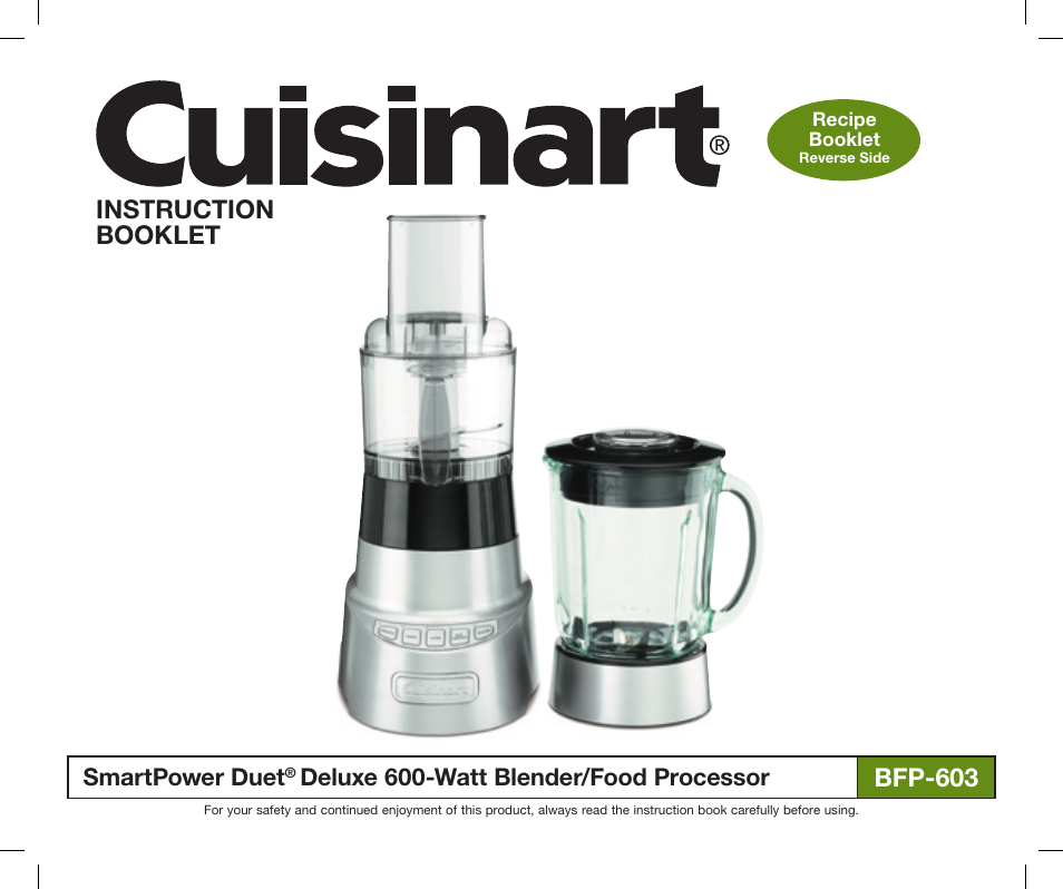 Cuisinart SMARTPOWER DUET BFP-603 User Manual | 29 pages