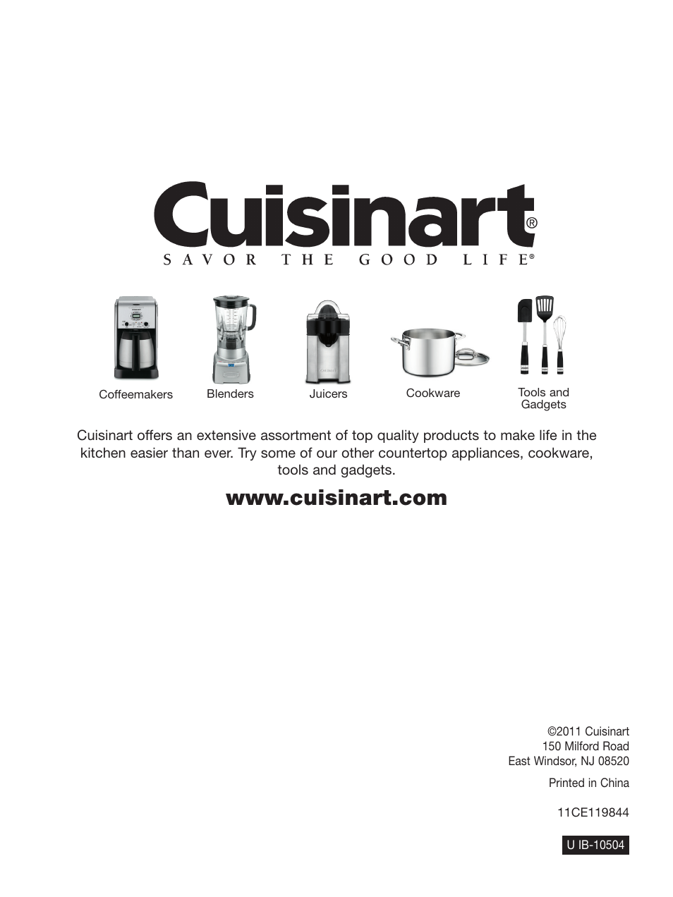 Cuisinart PerfecTemp Programmable Tea Steeper & Kettle TEA-100 User Manual | Page 16 / 17