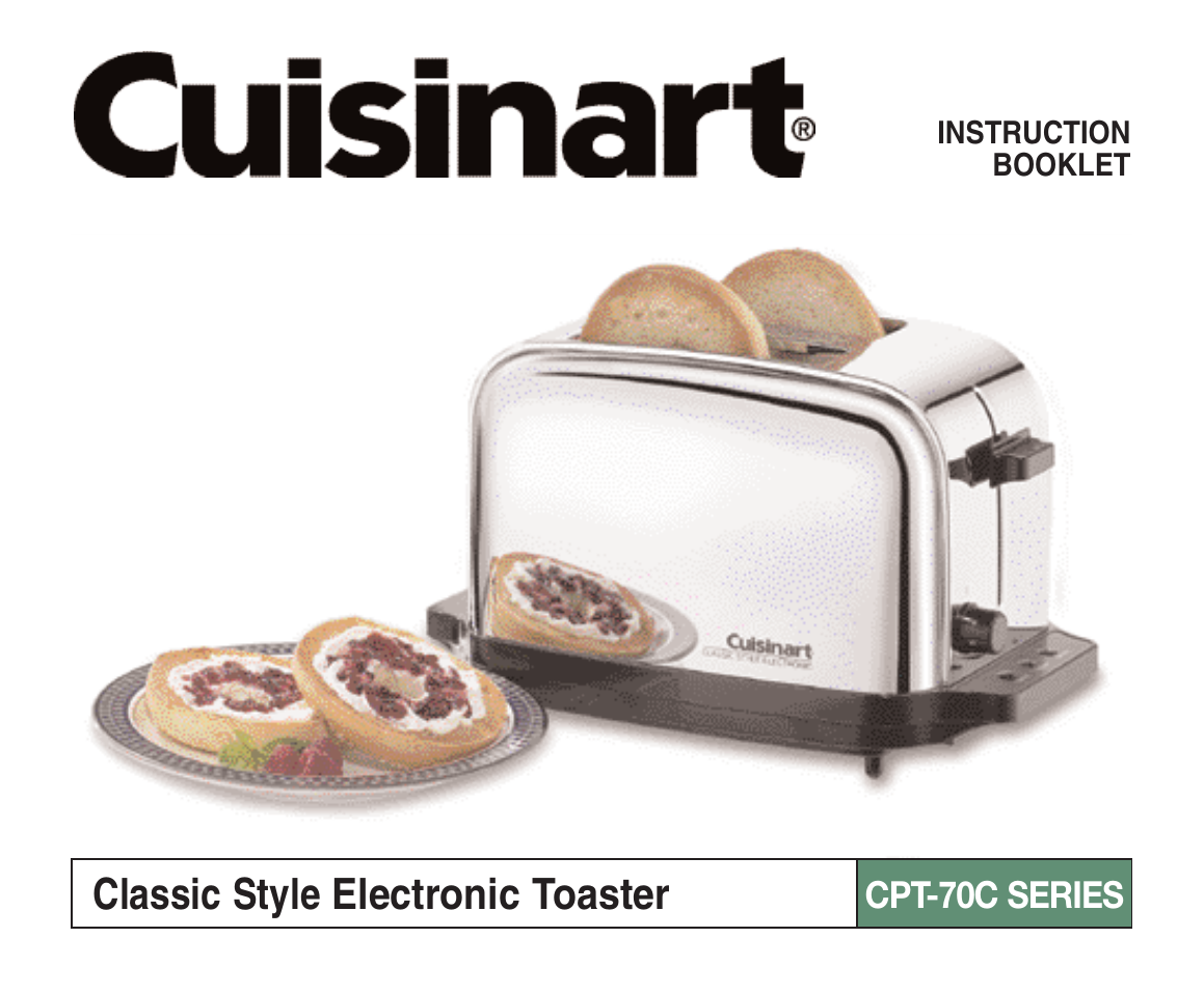 Cuisinart CPT-70C Series User Manual | 8 pages