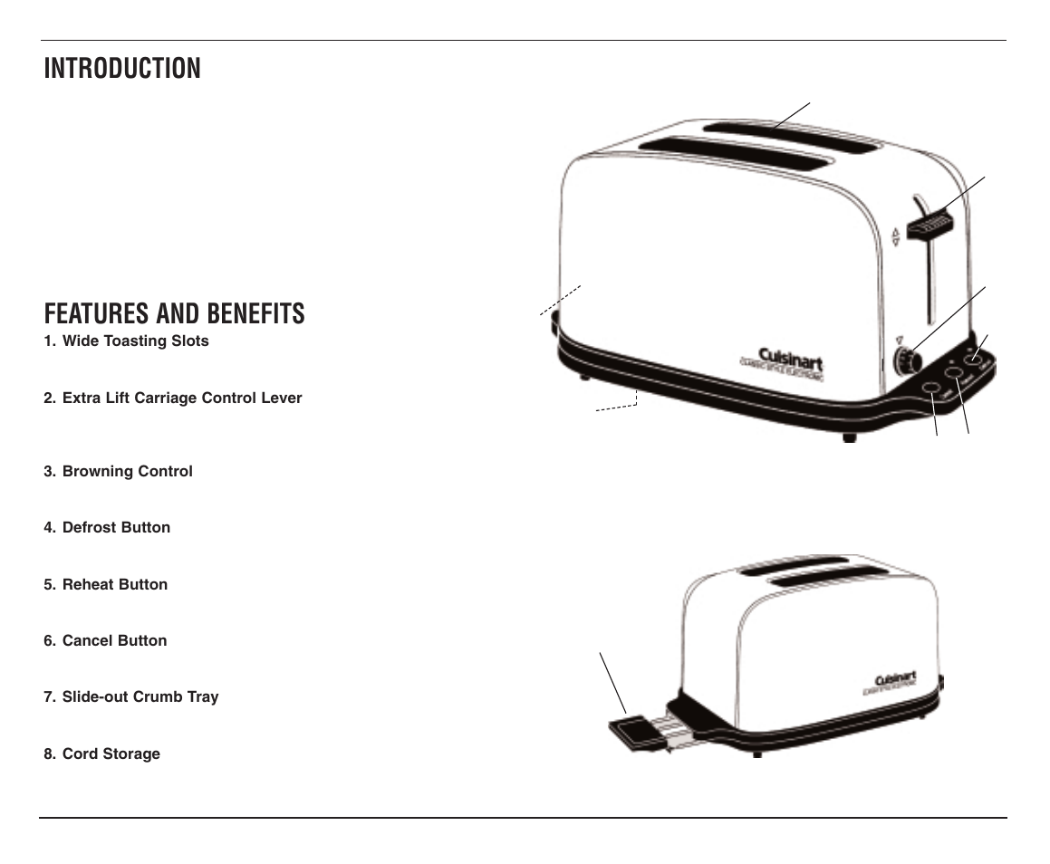 Introduction, Features and benefits | Cuisinart CPT-70C Series User Manual | Page 3 / 8