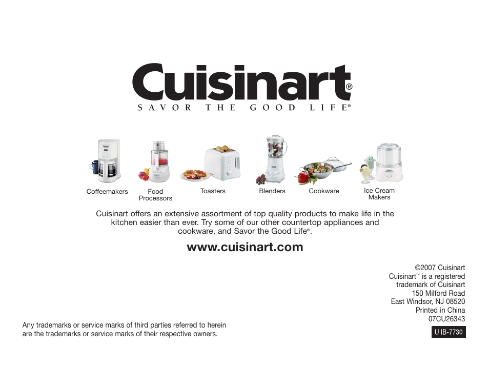 Cuisinart HM-50 User Manual | Page 16 / 17
