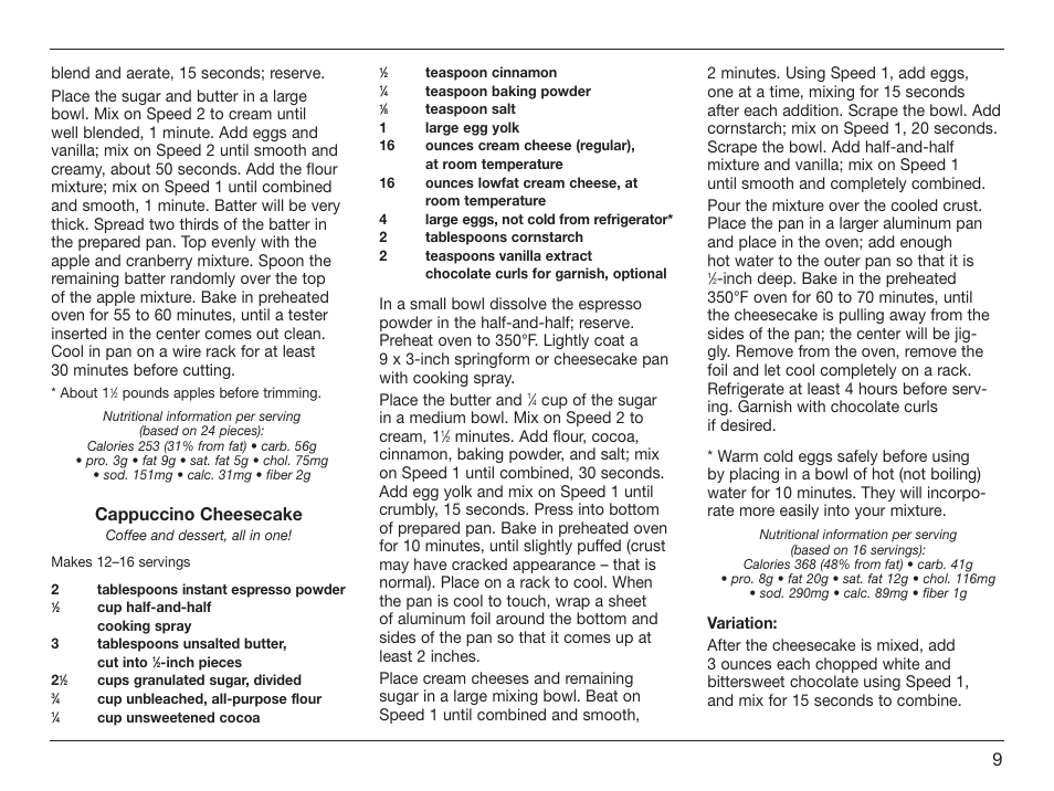 Cappuccino cheesecake | Cuisinart HM-50 User Manual | Page 9 / 17