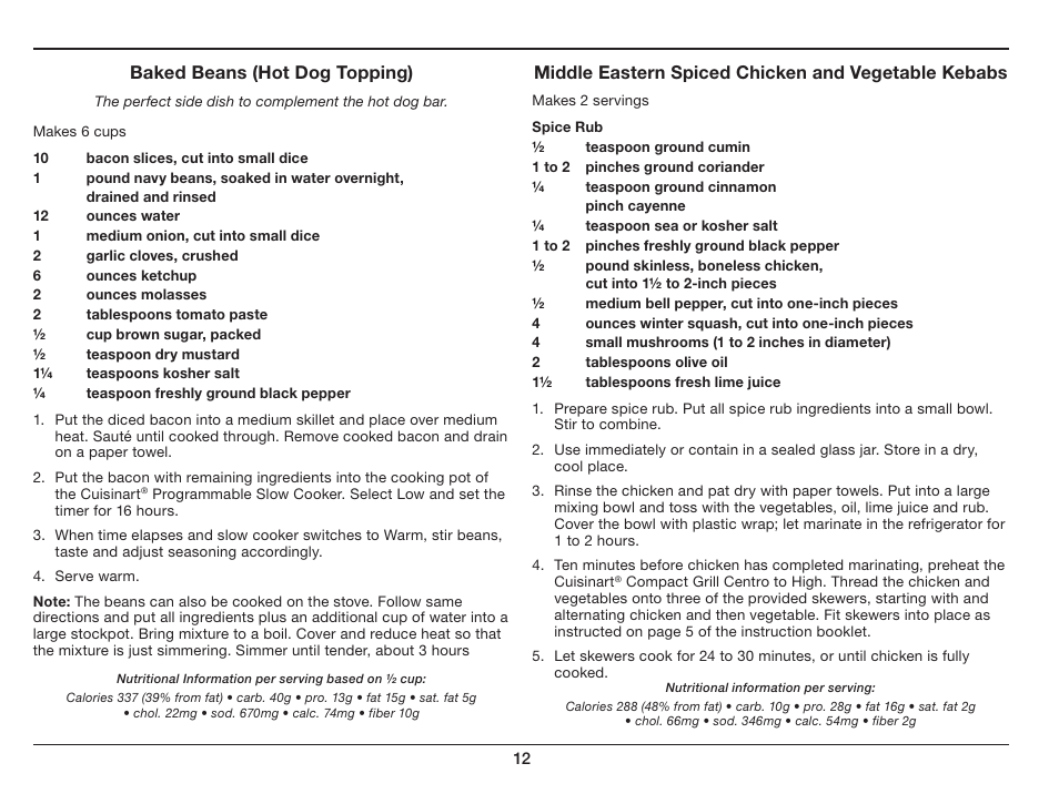 Cuisinart Compact Grill Centro GC-15 User Manual | Page 12 / 17