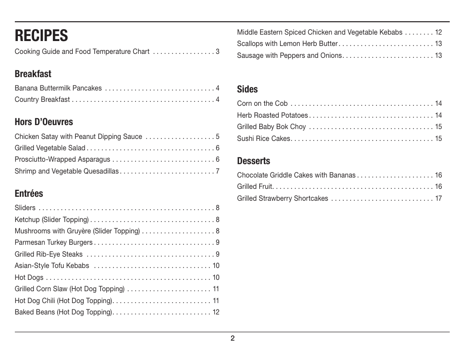 Recipes | Cuisinart Compact Grill Centro GC-15 User Manual | Page 2 / 17