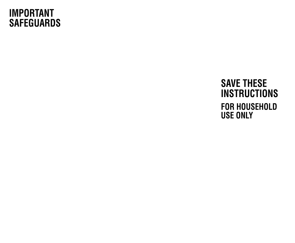 Important safeguards, Save these instructions, For household use only notice | Cuisinart BFP-703 Series User Manual | Page 3 / 25