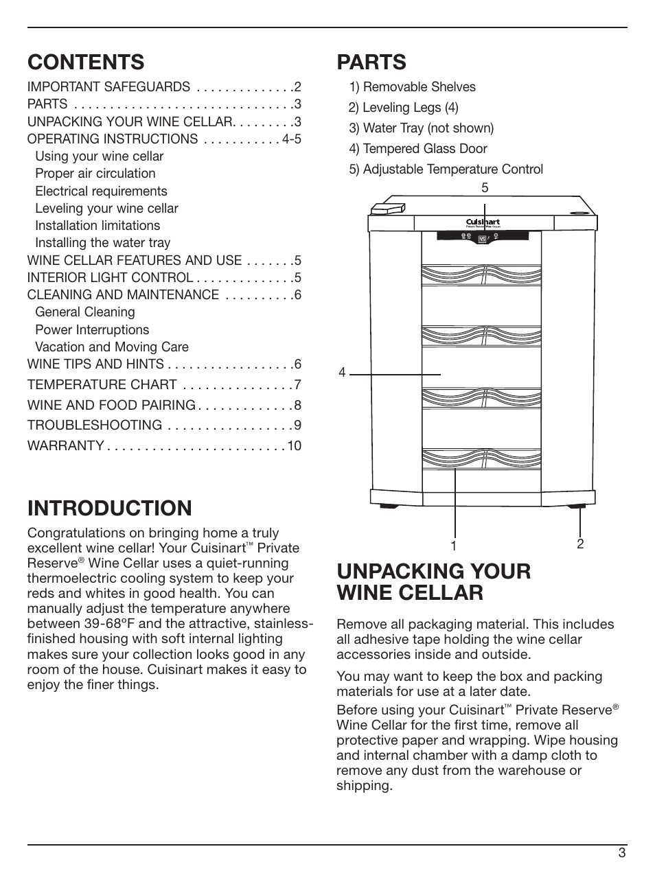 Cuisinart Private Reserve CWC-800 User Manual | Page 3 / 13