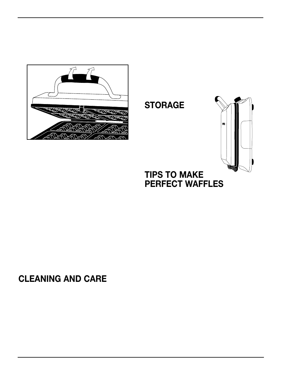 Cleaning and care, Storage, Tips to make perfect waffles | Cuisinart WAF-4B User Manual | Page 4 / 13