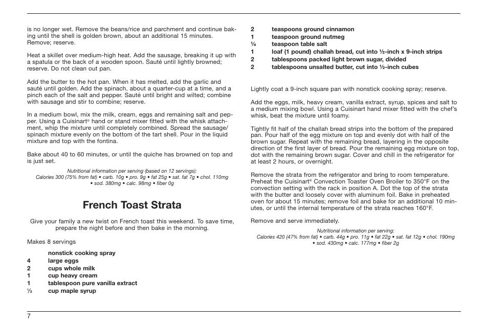 French toast strata | Cuisinart TOB-60 Series User Manual | Page 8 / 27