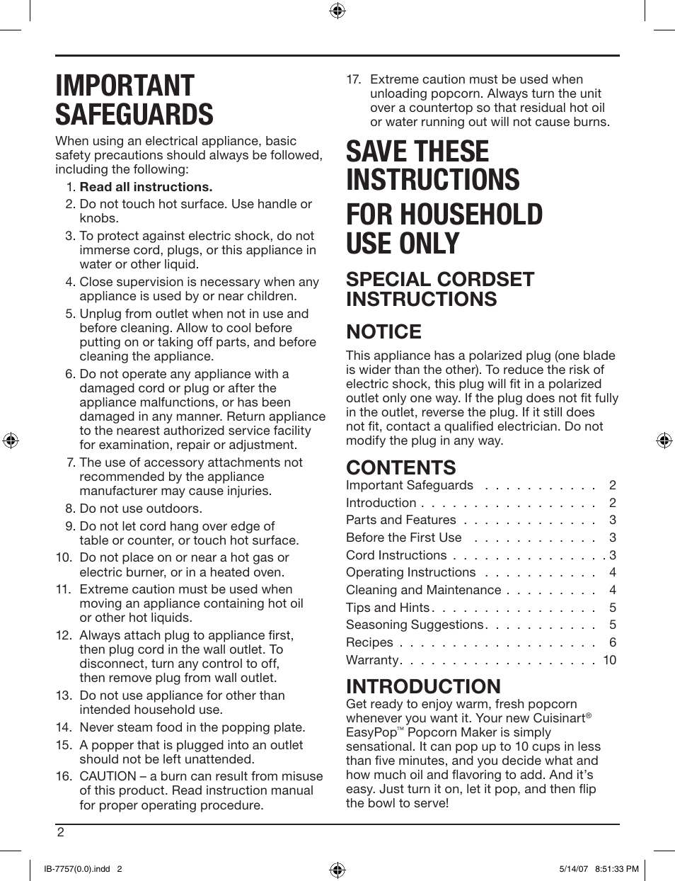 Cuisinart CPM-900 User Manual | Page 2 / 13