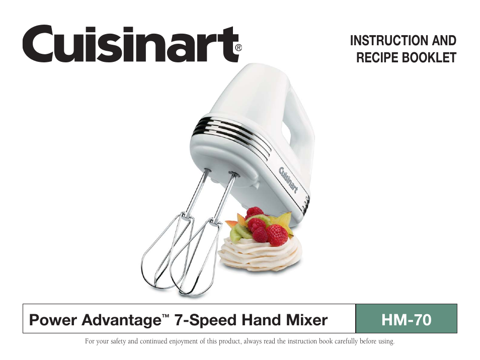 Cuisinart HM-70 User Manual | 25 pages