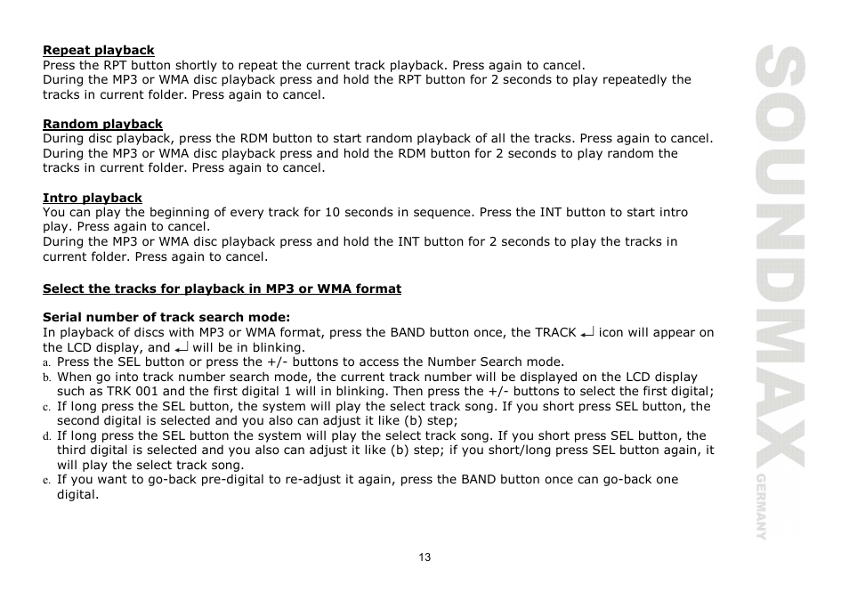 SoundMax SM-CDM1054 User Manual | Page 13 / 38