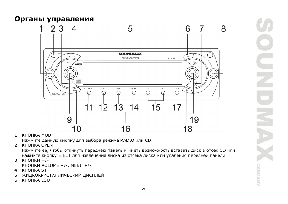 SoundMax SM-CDM1054 User Manual | Page 25 / 38