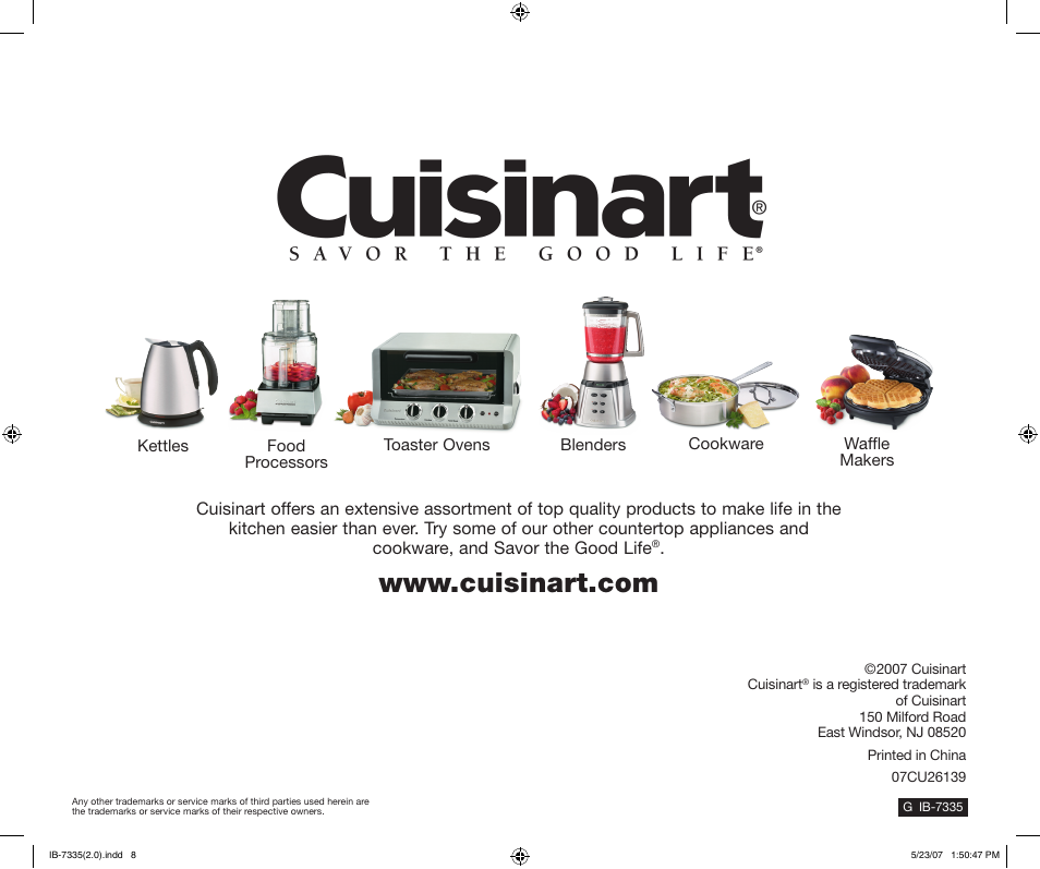 Cuisinart CPT-170 User Manual | Page 8 / 9