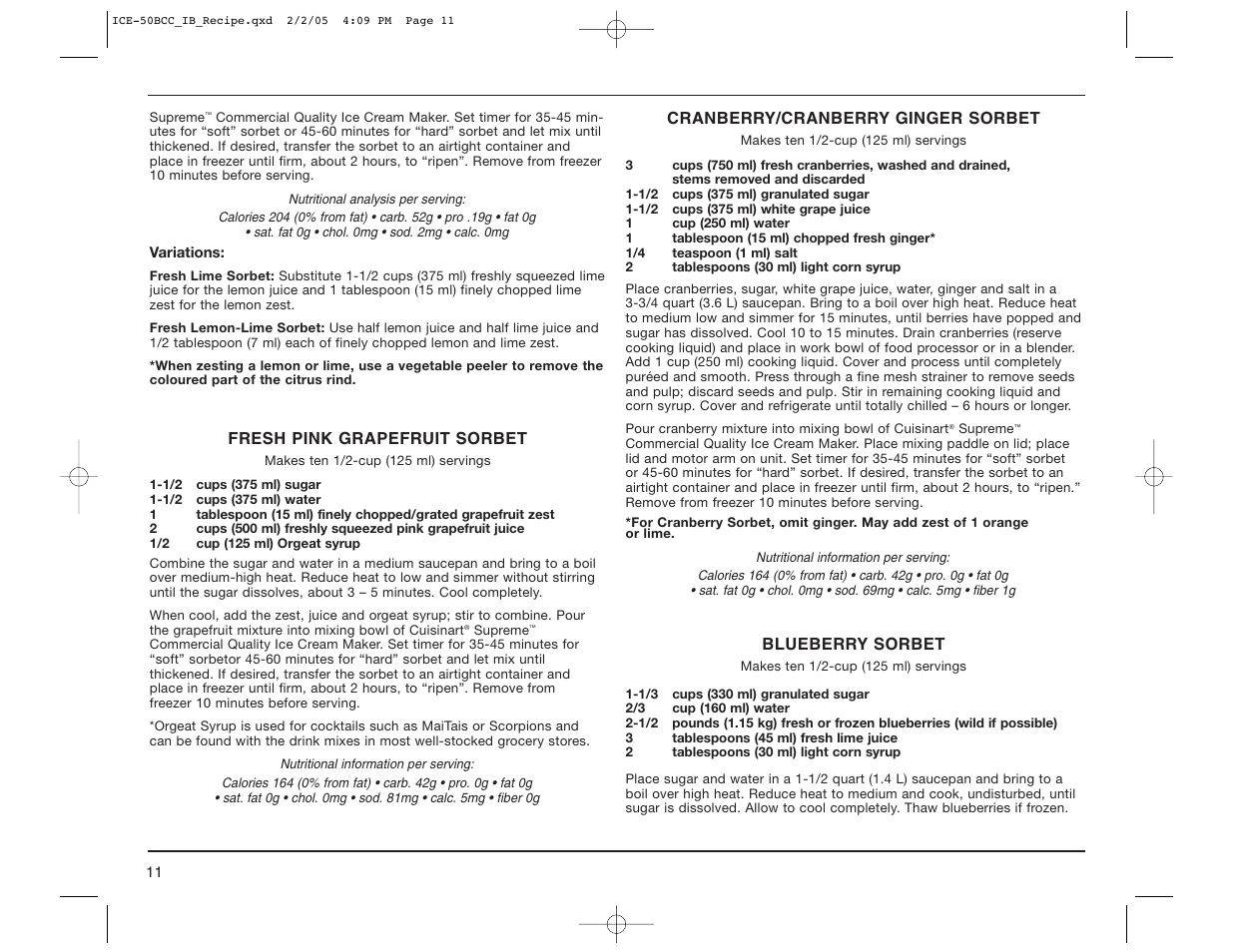Cuisinart ICE-50BCC Series User Manual | Page 12 / 15
