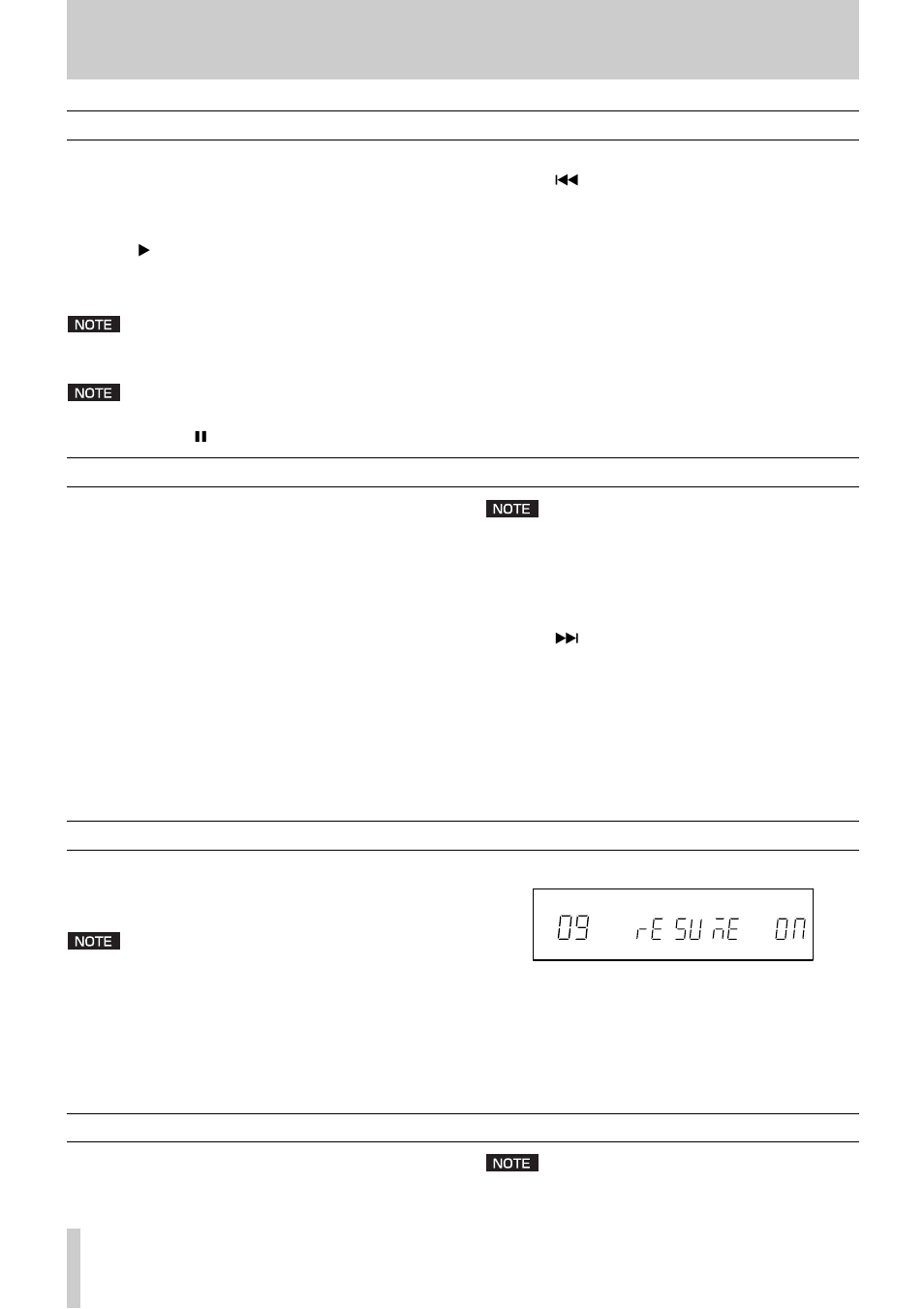 7 - advanced operations, Auto cue, Auto ready | Resume call | Tascam CD-01U User Manual | Page 18 / 28