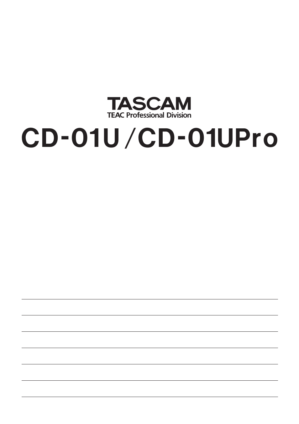 Cd-01 u /cd-01upro | Tascam CD-01U User Manual | Page 28 / 28